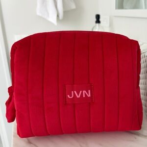 JVN Bold Red Quilted Cosmetic Bag